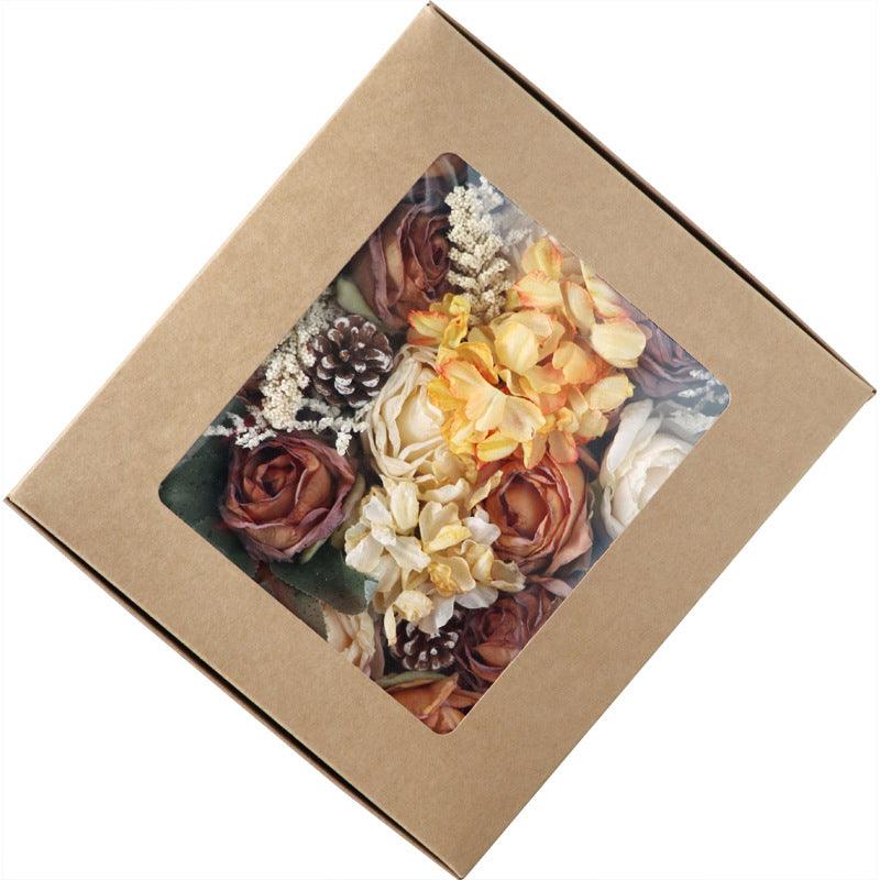 Simulation Flowers Boxed Flowers Diy Wedding Bridal Bouquet Birthday Holiday Gift Boxes