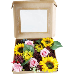 Simulation Flower Flower Box Wedding Birthday Valentine's Day Gift Box Flower Head with Rod DIY