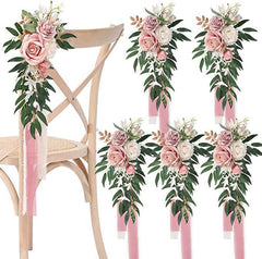 2Pcs wedding Artificial Chair Flower Decoration | Uflower