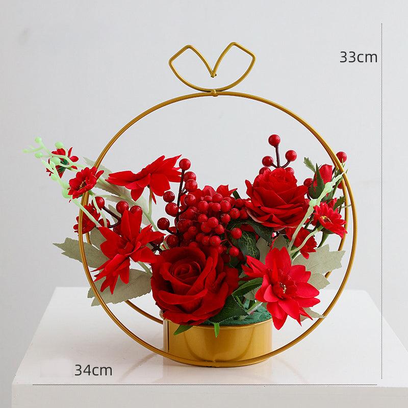 Green Table Flower Arrangement Simulation Flower High-end Light Luxury Table Flower