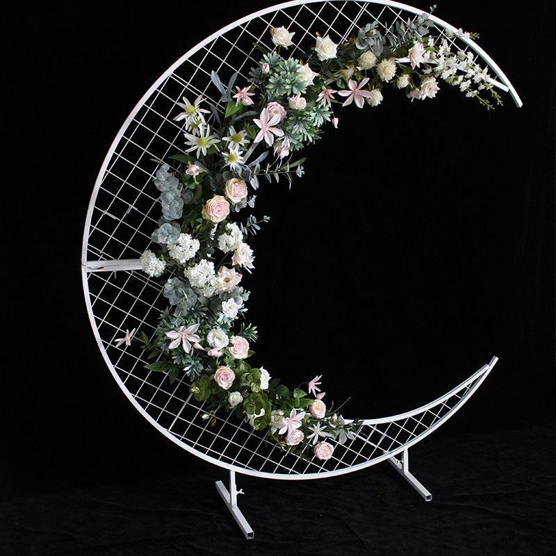 Crescent Mesh Wedding Iron Arch Decoration Ornaments