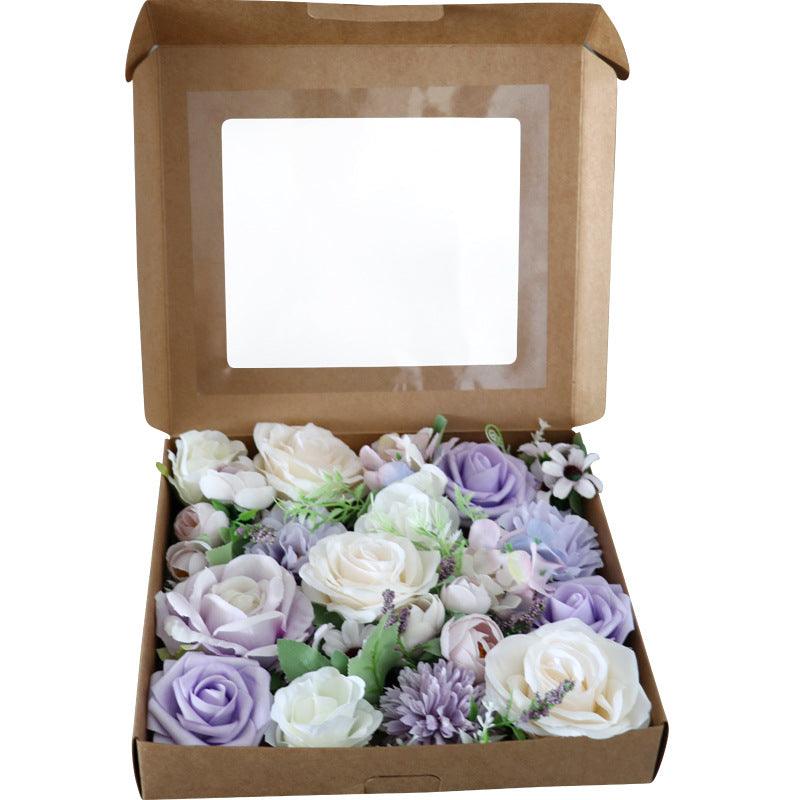 Boxed Flowers Simulation Flowers Valentine's Day Birthday Gift Box Wedding Bridal Bouquet