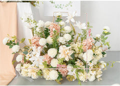 Simulated pollen white peony flower art wedding mall decoration