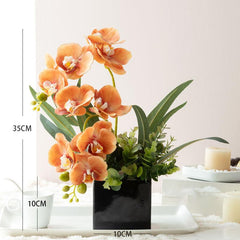 Simulation flower orange living room ornaments decoration green potted plants