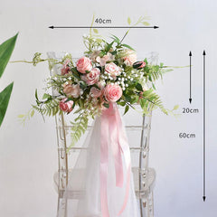 Simulated Wedding Chair Back Flower Living Room Restaurant Decoration