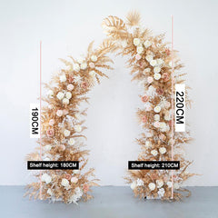 Rose Gold Flower Arch Corner Wedding Party Background Decoration