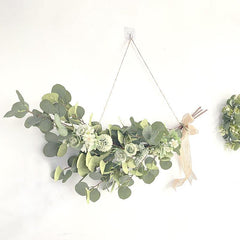 Simple artificial flower eucalyptus leaf lintel floral decoration