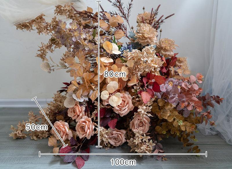 New Autumn Caramel Color Wedding Background Simulation Set Flower Art