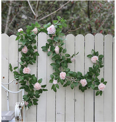 Rose simulation flower vine wall hanging wedding scene decoration