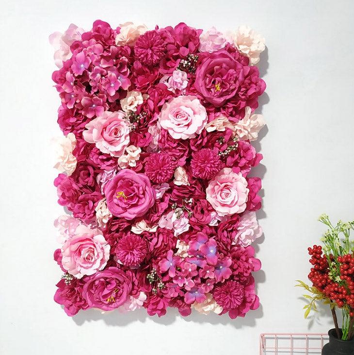 Dense simulation of red rose and peony wall wedding background decoration