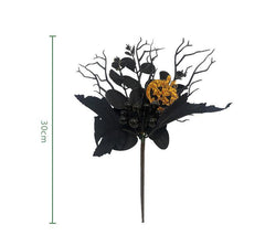 Simulated maple leaf cuttings decoration Halloween skull interior decoration