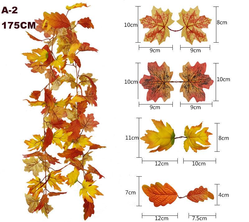 Halloween Autumn Simulation Maple Leaf Home Wall Hanging Vine