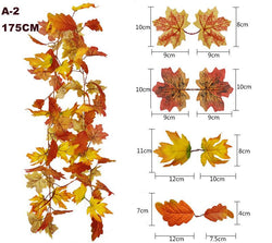 Halloween Autumn Simulation Maple Leaf Home Wall Hanging Vine