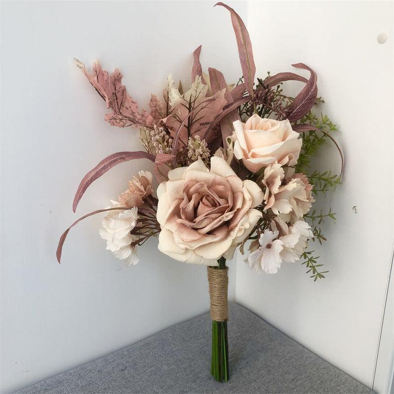 Mori fresh hand bouquet Garden style bridal hand bouquet Simulation bouquet