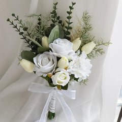 Bride's wedding bouquet handmade artificial flowers