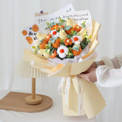 Knitted Wool Simulation Fruit Bouquet Persimmon Orange Bouquet