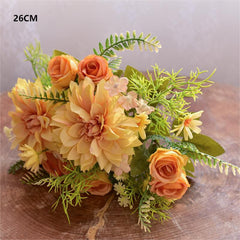 Dahlia silk flower potted simulation flower home decoration