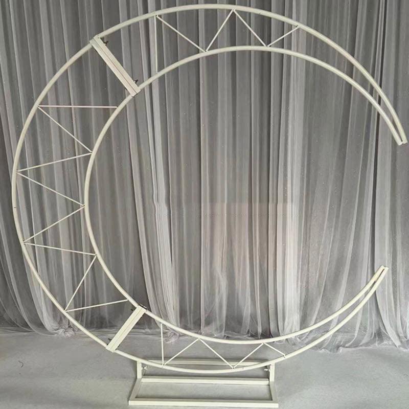 180CM Electroplated Moon Shaped Arch Wedding Flower Stand