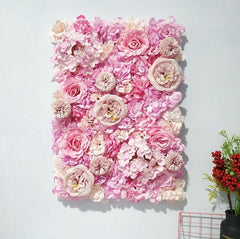 Dense simulation of red rose and peony wall wedding background decoration