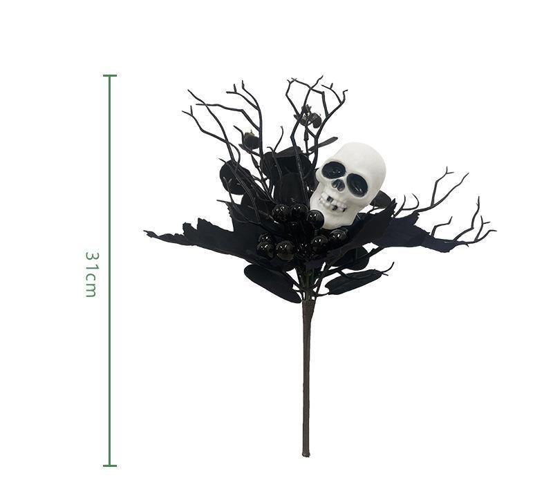 Simulated maple leaf cuttings decoration Halloween skull interior decoration