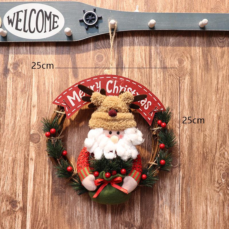 New Christmas wreath door hanging store window Christmas decorations dolls