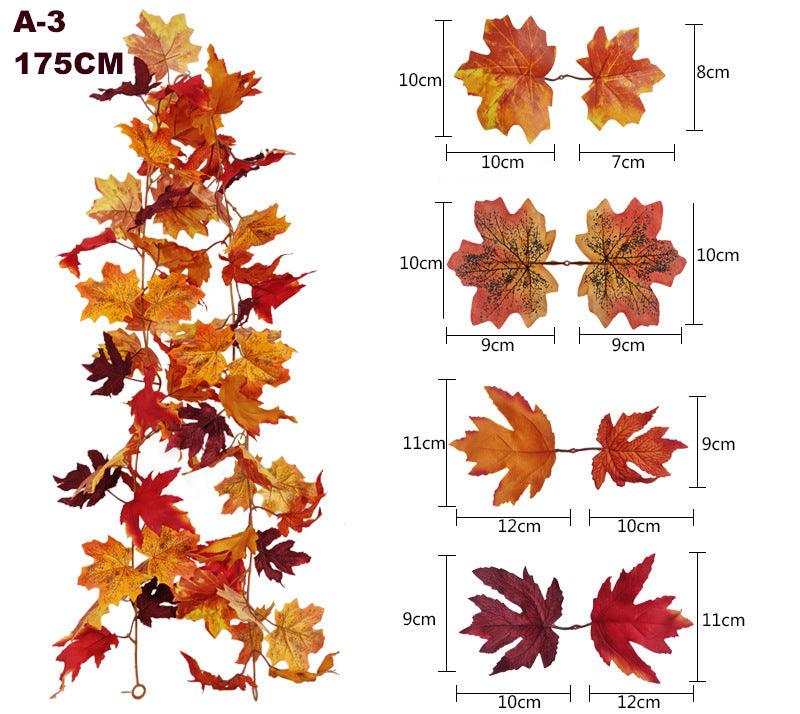 Halloween Autumn Simulation Maple Leaf Home Wall Hanging Vine