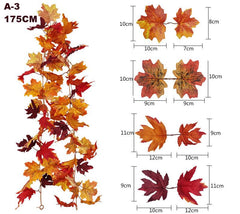 Halloween Autumn Simulation Maple Leaf Home Wall Hanging Vine