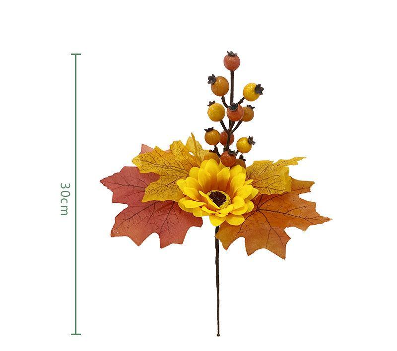 Simulated autumn silk cloth single branch maple leaf indoor green plant decoration