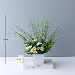 Simulated silk orchid daisy bouquet decorative ornaments ceramic bonsai