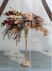 New Autumn Caramel Color Wedding Background Simulation Set Flower Art