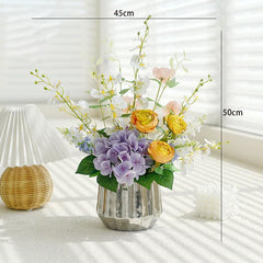 Simulation flowers silk flower bouquet arrangement home wine cabinet decorations living room