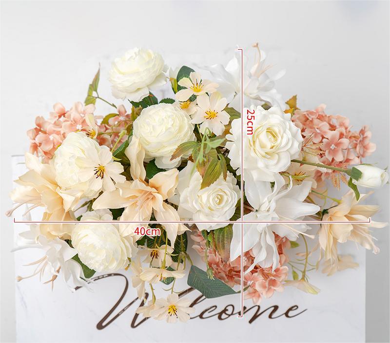 Simulated pollen white peony flower art wedding mall decoration