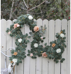 Rose simulation flower vine wall hanging wedding scene decoration