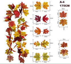 Halloween Autumn Simulation Maple Leaf Home Wall Hanging Vine