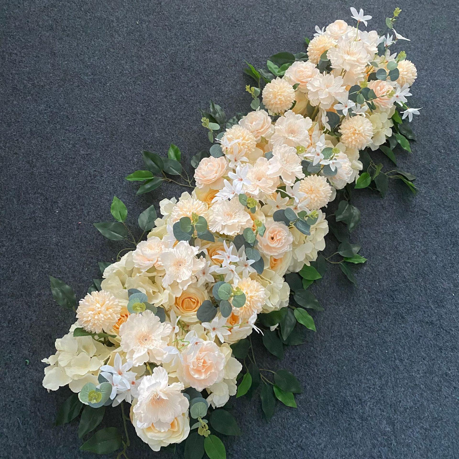 Simulated Wedding Forest Series Long Striped Flower Row Arch