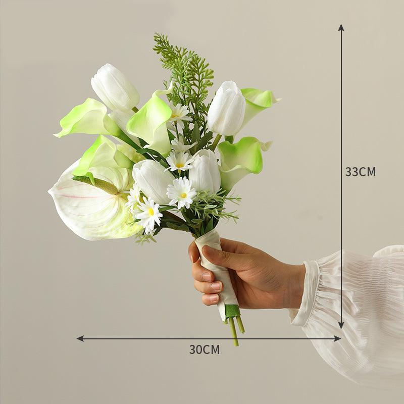 Wedding artificial flower bride colorful hand holder