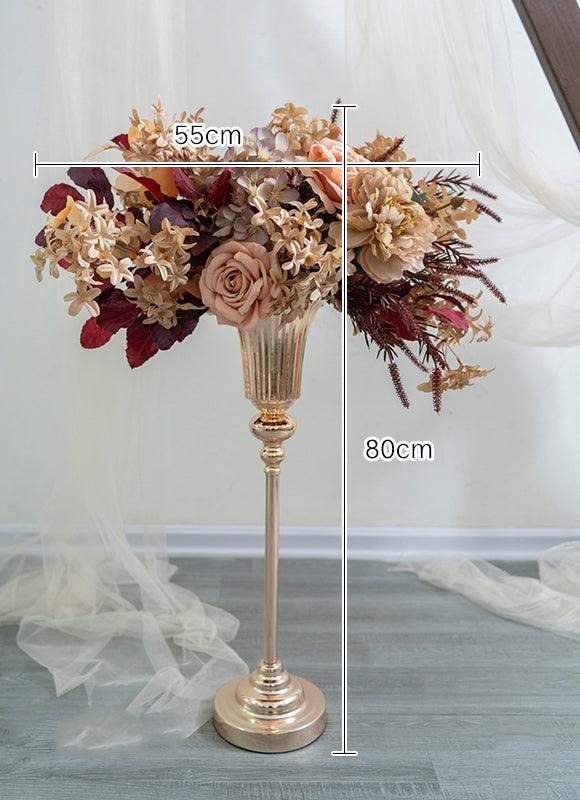 New Autumn Caramel Color Wedding Background Simulation Set Flower Art