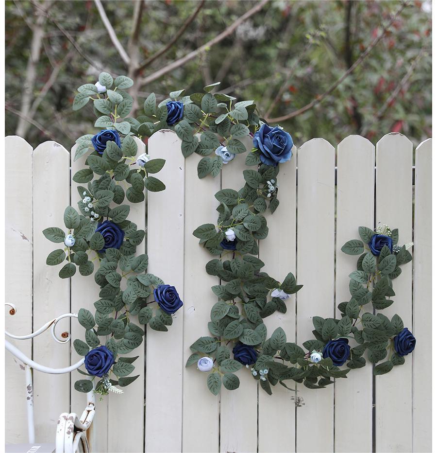 Rose simulation flower vine wall hanging wedding scene decoration