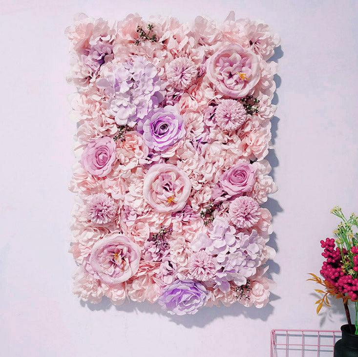 Dense simulation of red rose and peony wall wedding background decoration