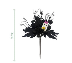 Simulated maple leaf cuttings decoration Halloween skull interior decoration