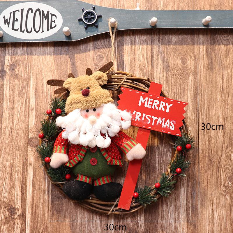 New Christmas wreath door hanging store window Christmas decorations dolls