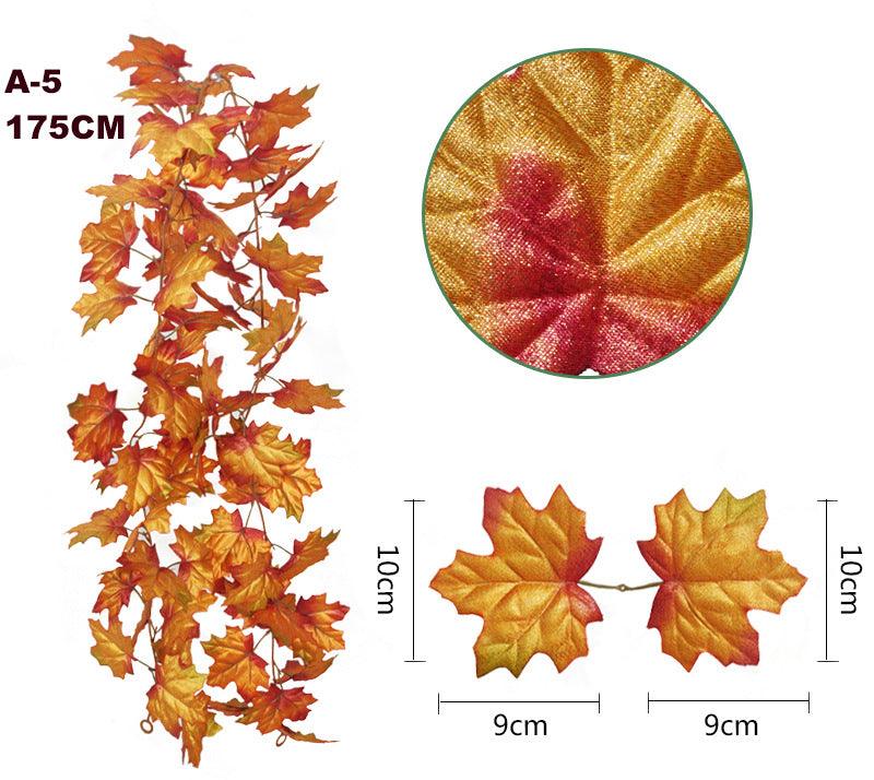 Halloween Autumn Simulation Maple Leaf Home Wall Hanging Vine