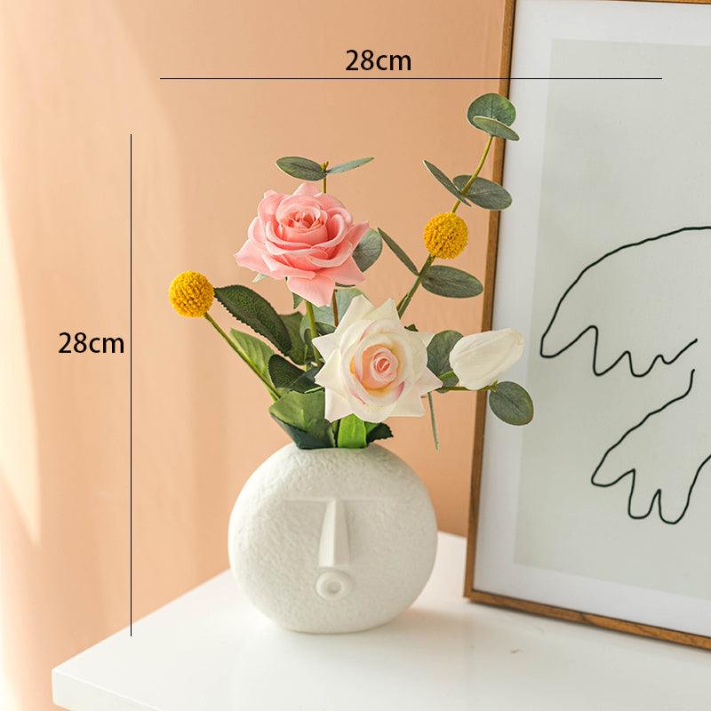 Hand feeling high simulation rose flower fake flower bouquet arrangement living room