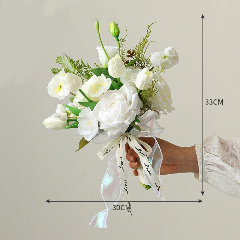 Wedding artificial flower bride colorful hand holder