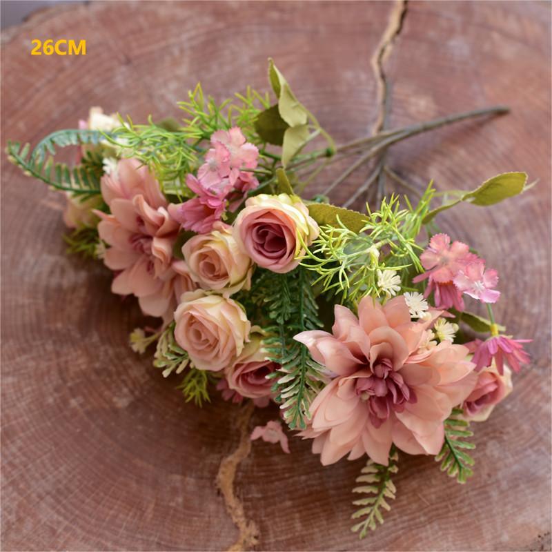 Dahlia silk flower potted simulation flower home decoration