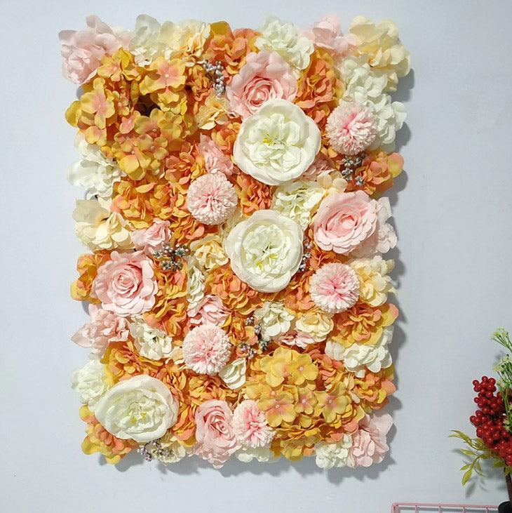 Dense simulation of red rose and peony wall wedding background decoration