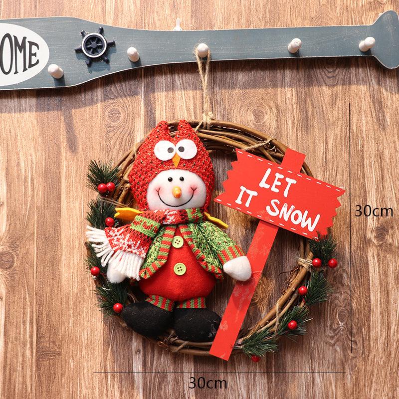 New Christmas wreath door hanging store window Christmas decorations dolls