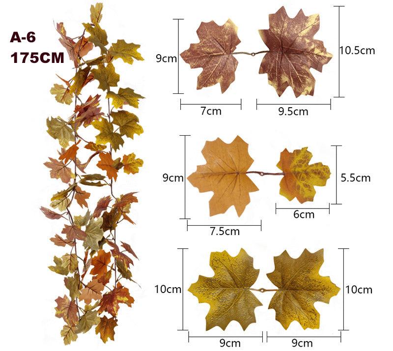 Halloween Autumn Simulation Maple Leaf Home Wall Hanging Vine