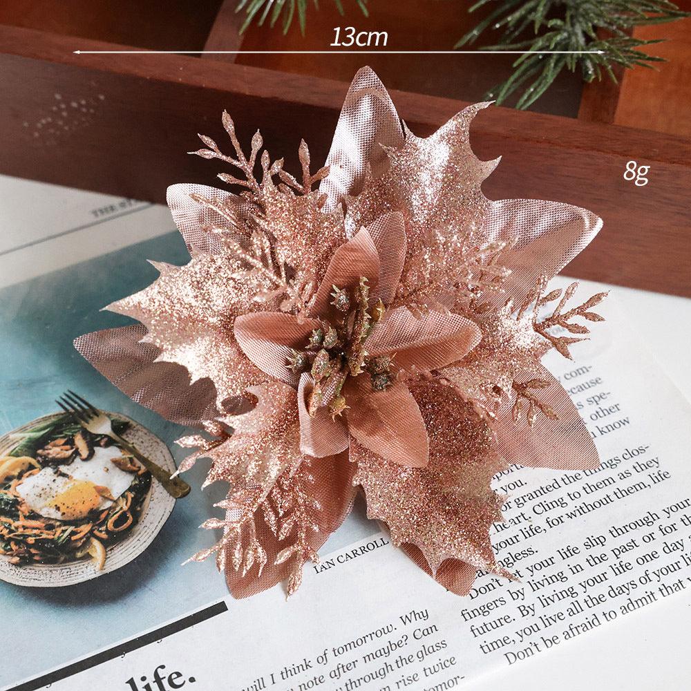 Simulation Flower Onion Fabric Flocking Fabric Christmas Flower Christmas Tree Christmas Wreath Accessories