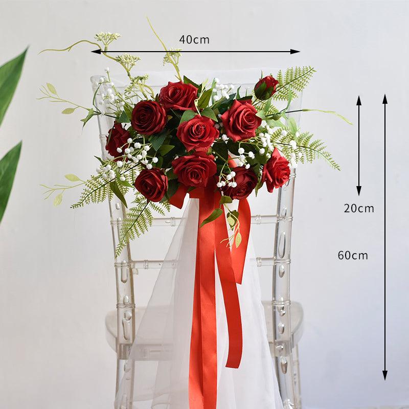 Simulated Wedding Chair Back Flower Living Room Restaurant Decoration